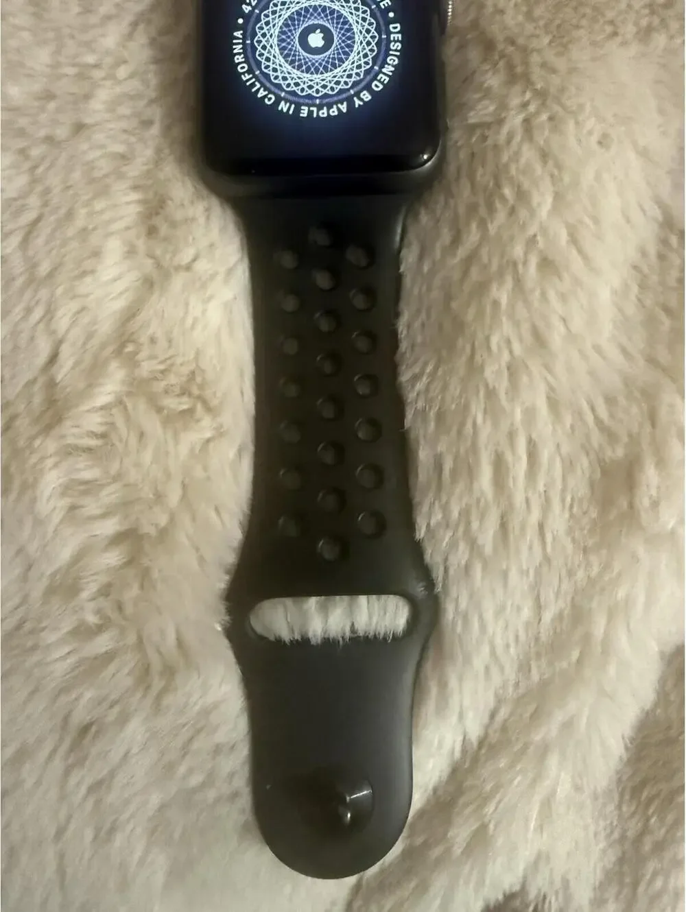 Apple Watch Series 3 42mm GPS + Cellular Aluminum Case Black Sport Band A1861